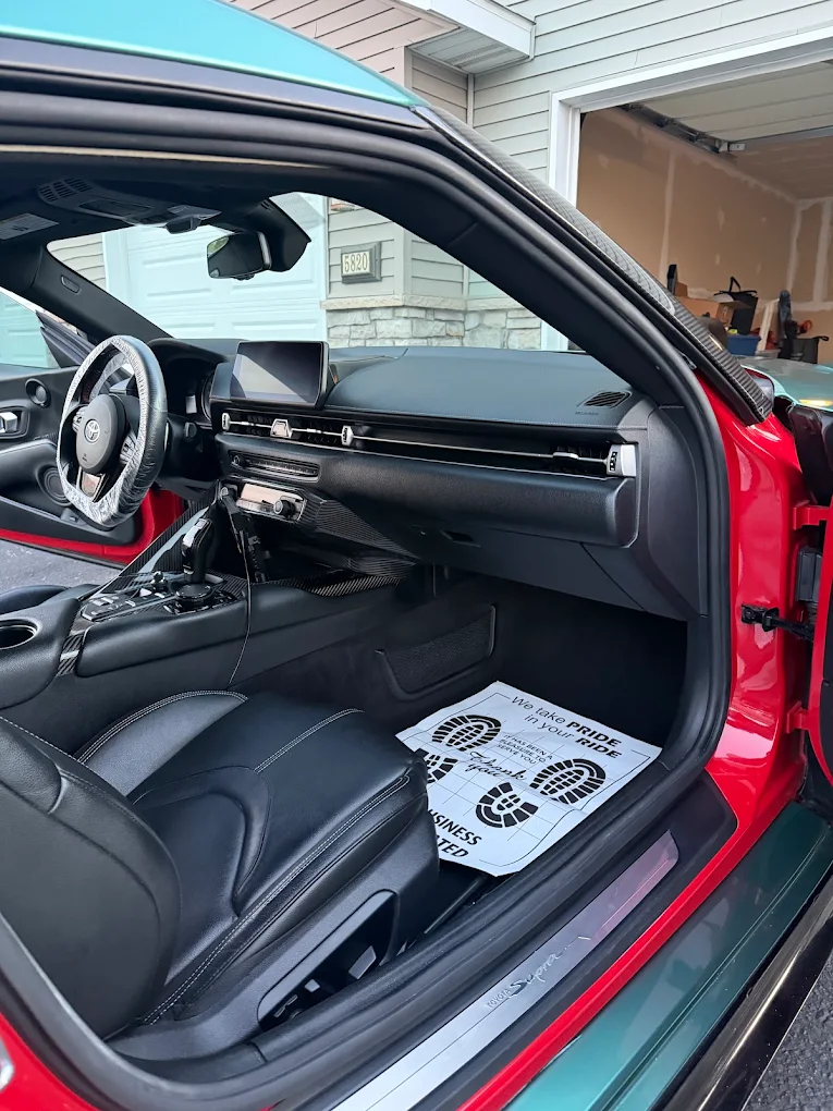 Toyota Supra interior cleaned and protected