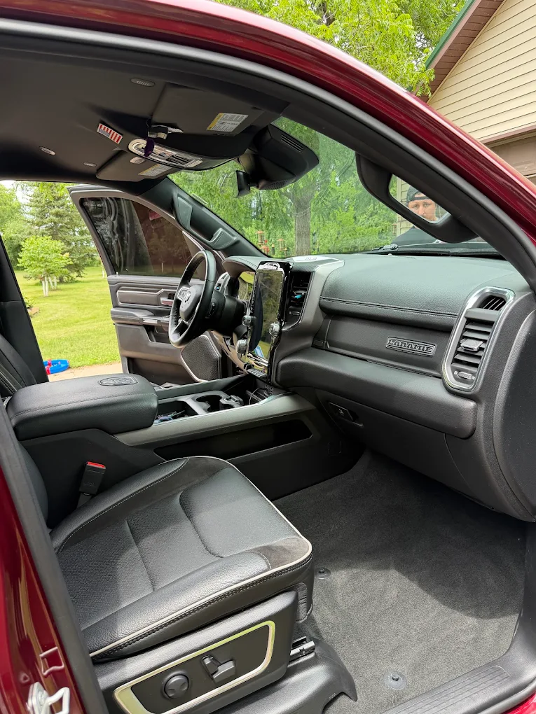 Ram Laramie truck interior after a full interior detail
